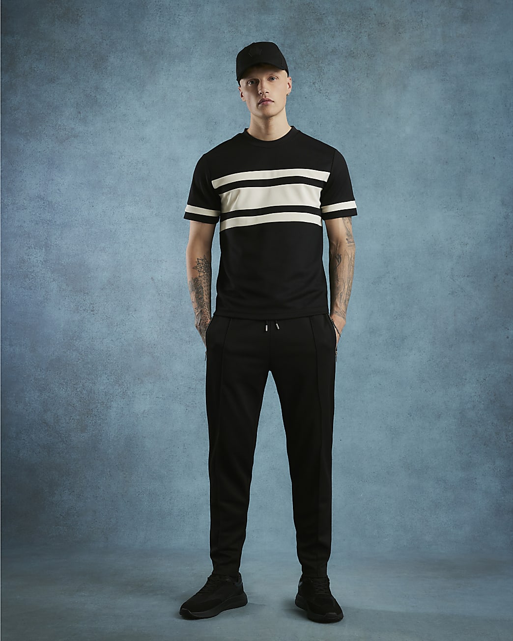 Black Slim Fit Pique Joggers