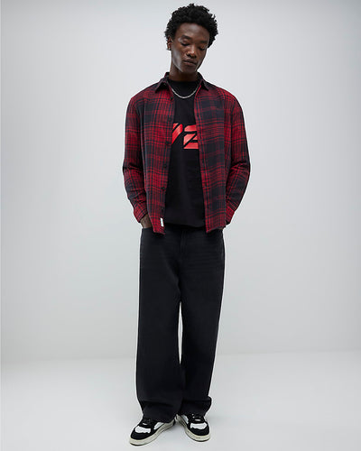 Black Baggy Fit Washed Jeans