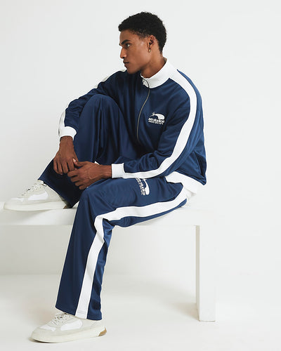 Blue Regular Fit Aura Studios Zip Track Top