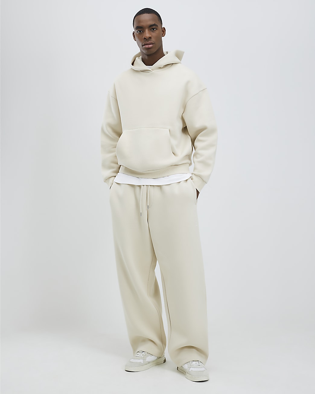 Cream Oversized Fit Hoodie