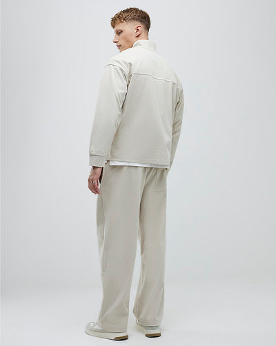 Beige Corduroy Wide Leg Joggers