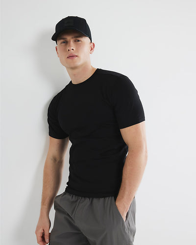 Black Muscle Fit Short Sleeve T-Shirt
