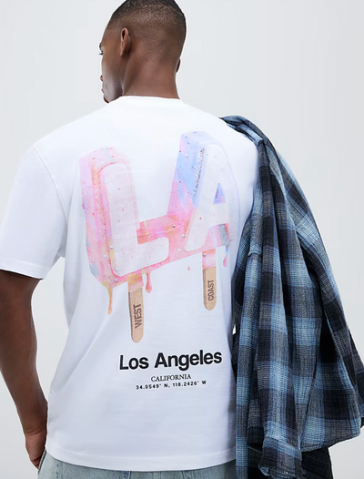 White Regular Fit LA Ice Cream T-Shirt