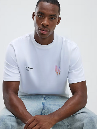 White Regular Fit LA Ice Cream T-Shirt